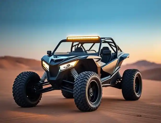 Sunset over the Dubai dunes